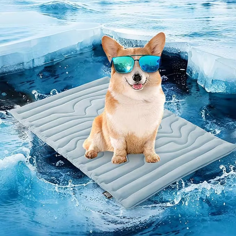 PawDearie cooling mat lifestyle photo with pet